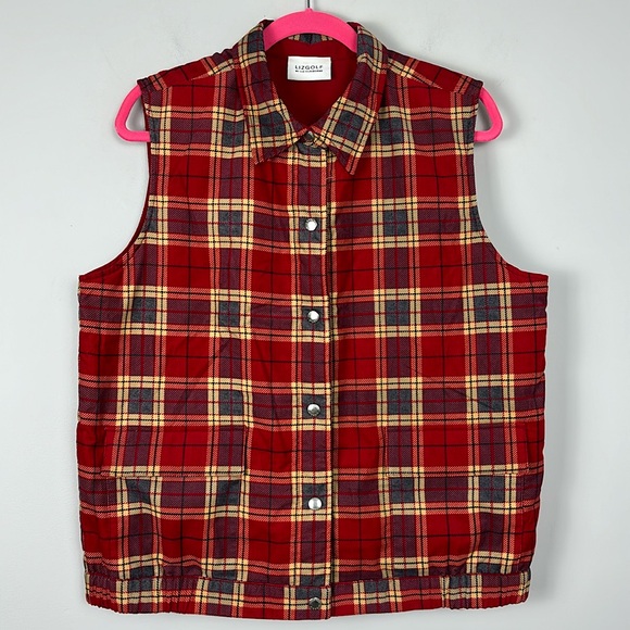 vintage LIZGOLF by LIZ CLAIBORNE PLAID VEST size XL women's vest - Picture 1 of 11